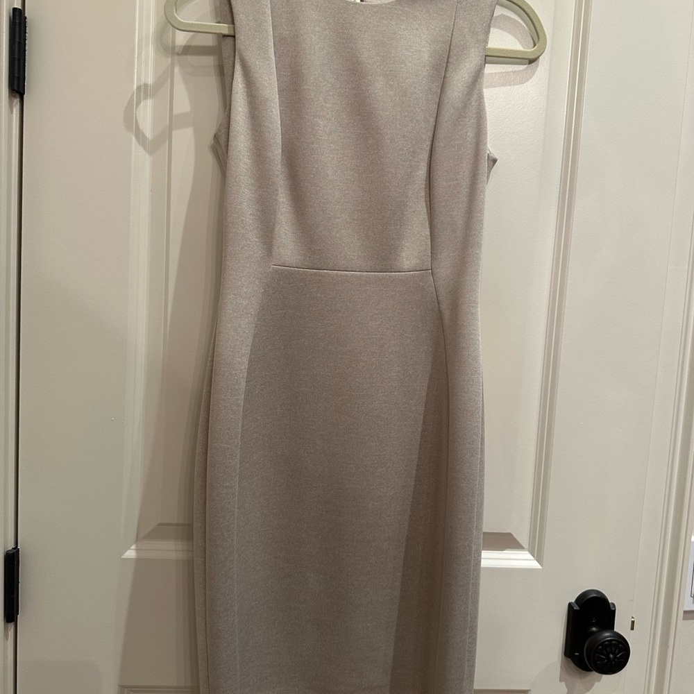 Calvin Klein Taupe Sleeveless Sheath Dress